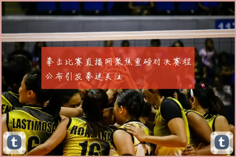 拳击比赛直播网聚焦重磅对决赛程公布引发拳迷关注